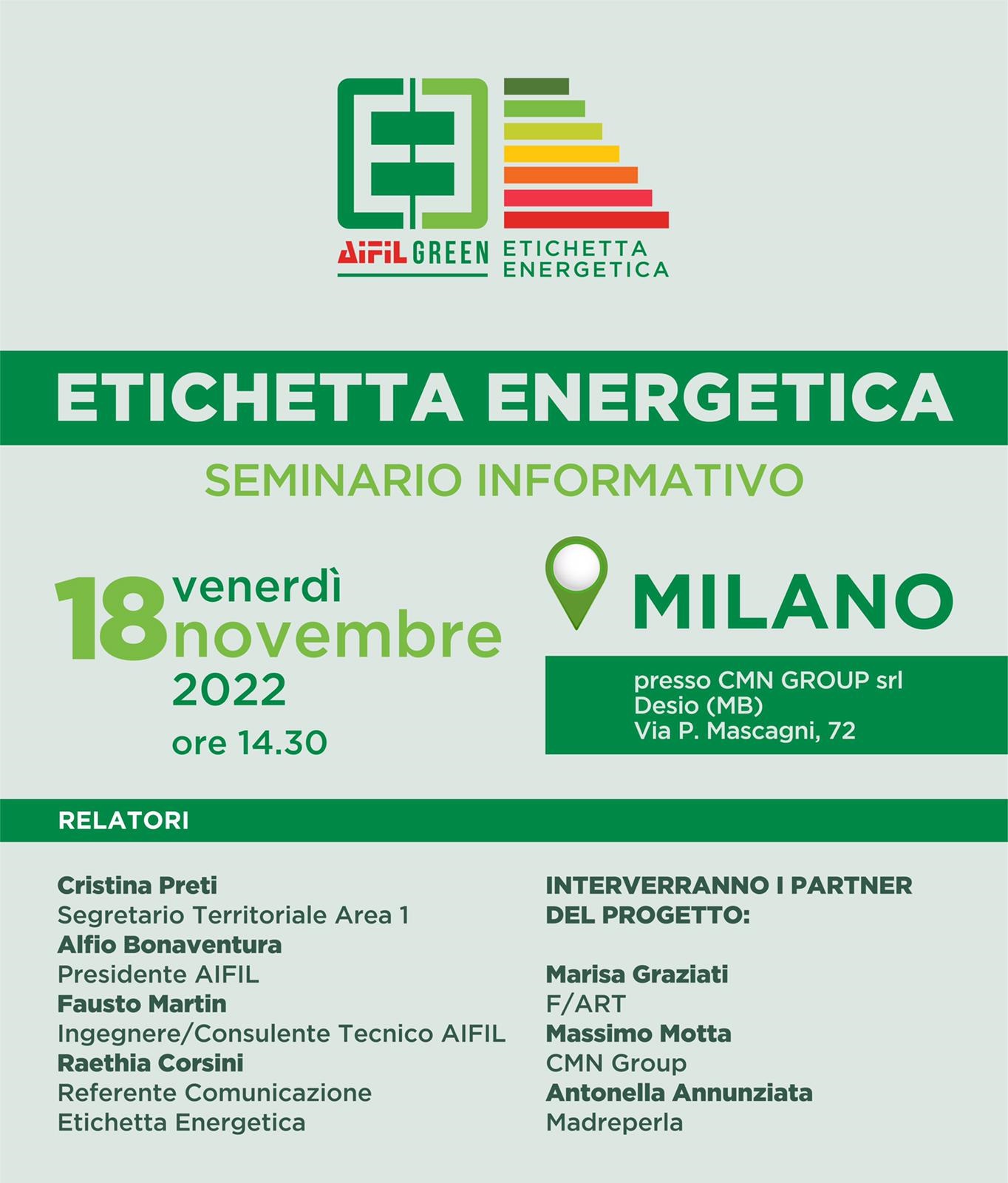 Seminario informativo ETICHETTA ENERGETICA