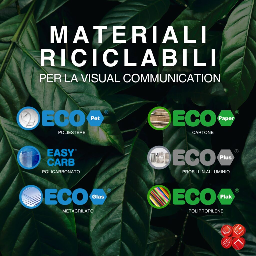 materiali riciclabili per visual communication